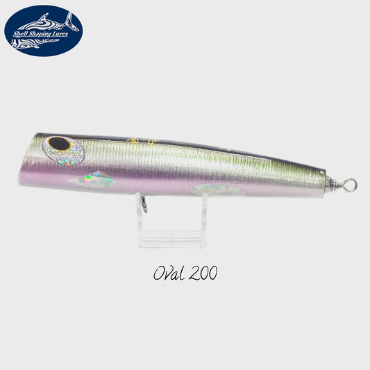 Umpan Pembentuk Kerang Oval Diving Popper 110gr 200mm (F) Hijau Ungu