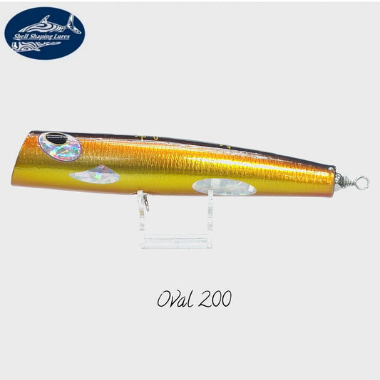 Umpan Pembentuk Kerang Oval Diving Popper 110gr 200mm (F) Hitam Emas