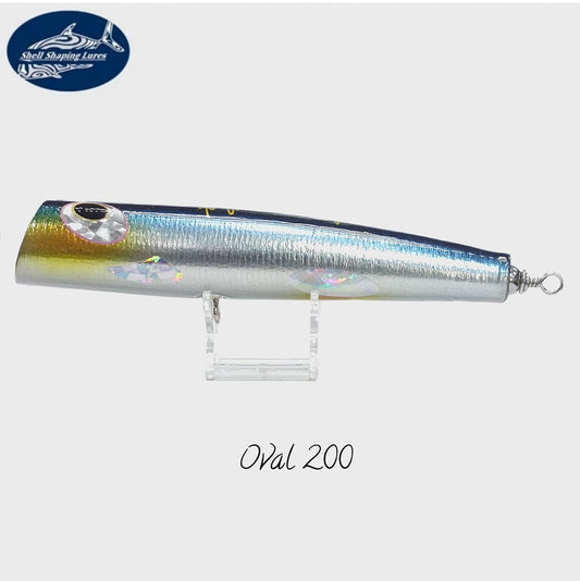 Umpan Pembentuk Kerang Oval Diving Popper 110gr 200mm (F) Kuning Biru