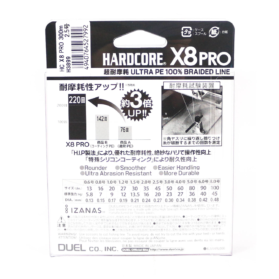 Yo Zuri Duel P.E Line Hardcore X8 Pro 300m P.E 2.5 20Kg (0.27mm) H3899