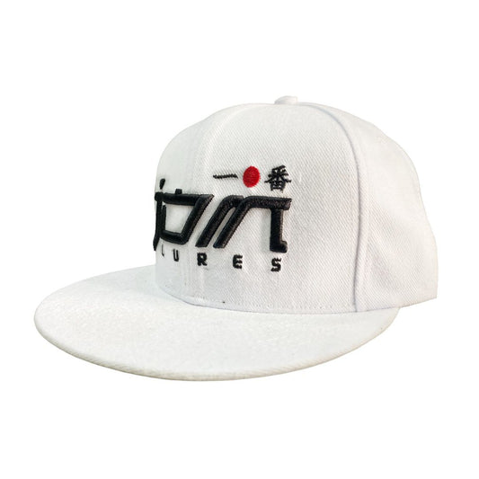 Topi datar snapback JDM umpan warna putih