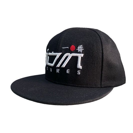 Topi datar snapback JDM umpan warna hitam