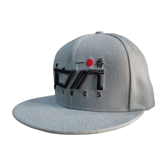 Topi datar Snapback JDM Lures warna abu-abu