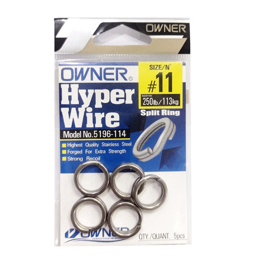 Pemilik 5196 Hyper Wire Split Rings Ukuran 11 250lb - 5 ring (4873)