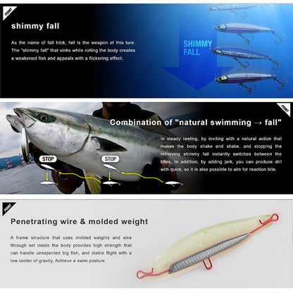 Jackall Big Backer Fall Trick 103 Pencil Sinking Lure 41.1g 103mm