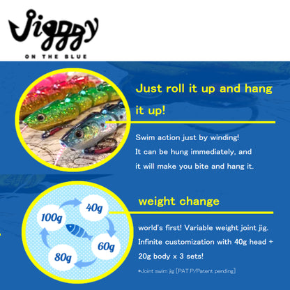 Pada Jig Logam Biru Super Ringan Jigggy Jr 60 Gram