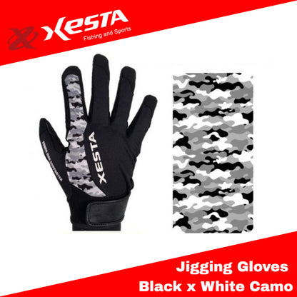 Xesta Jigging Gloves Black x White Camo