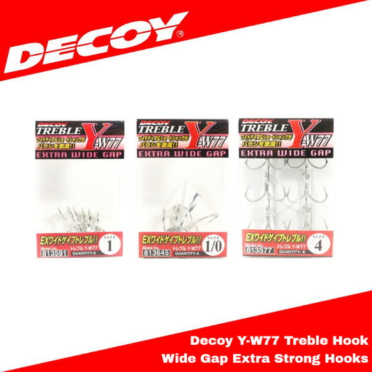 Decoy Y-W77 Treble Hook Wide Gap Extra Strong Hooks