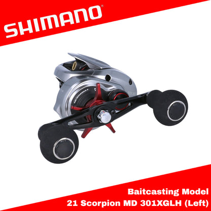 Reel Baitcasting Shimano 21 Scorpion MD 301XGLH (Pegangan Kiri)