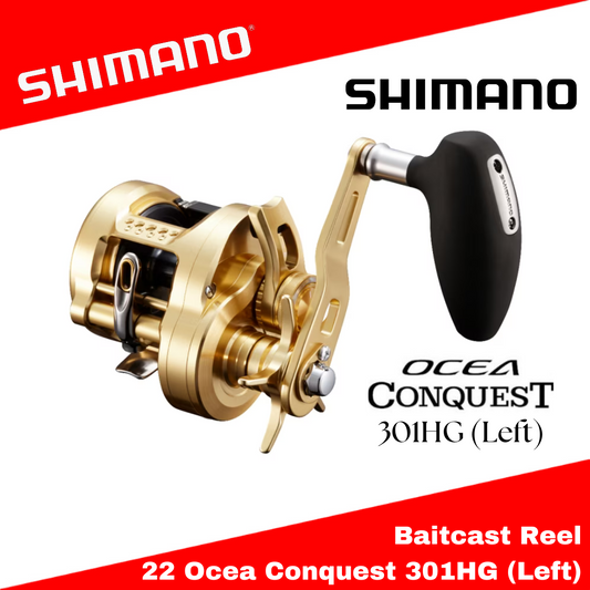 Reel Baitcasting Shimano 22 Ocea Conquest 301HG (Pegangan Kiri)