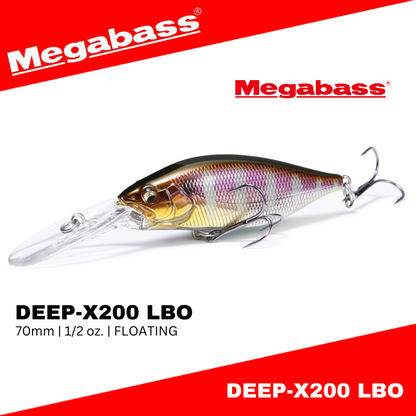 Megabass Deep-X 200 LBO Floating Crank Bait Lure 14g 70mm