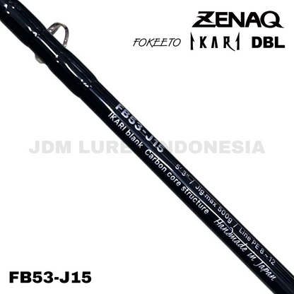 Zenaq Baitcasting Rod Fokeeto Ikari DBL FB53-J15