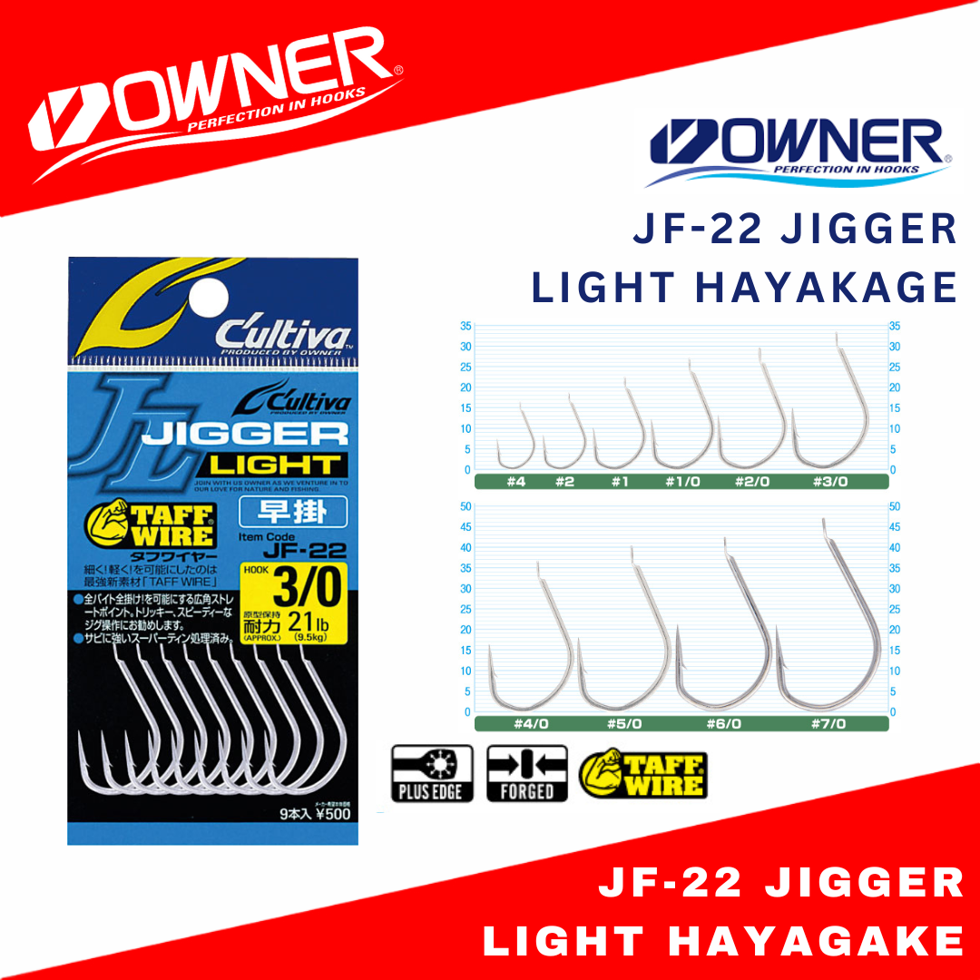 Owner JF-22 Jigger Light Hook Hayagake