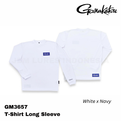 Kaos Lengan Panjang Gamakatsu GM-3657 Putih x Biru Dongker