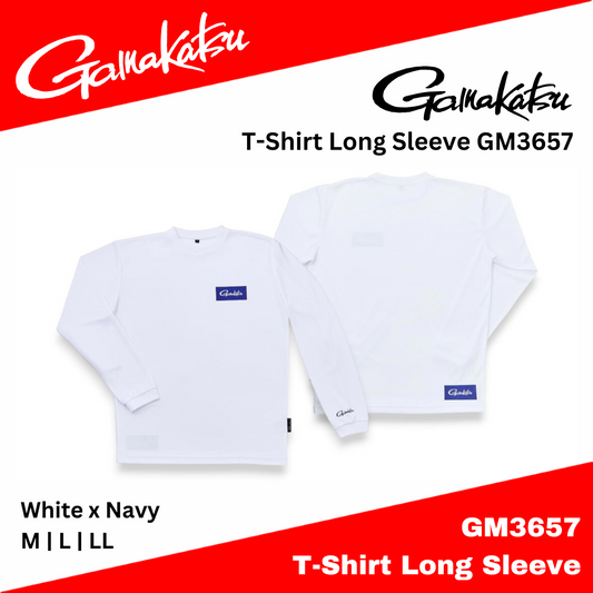 Kaos Lengan Panjang Gamakatsu GM-3657 Putih x Biru Dongker