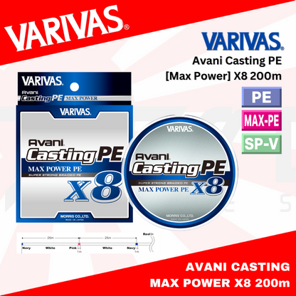 Varivas PE Line Avani Casting Max Power X8 200m