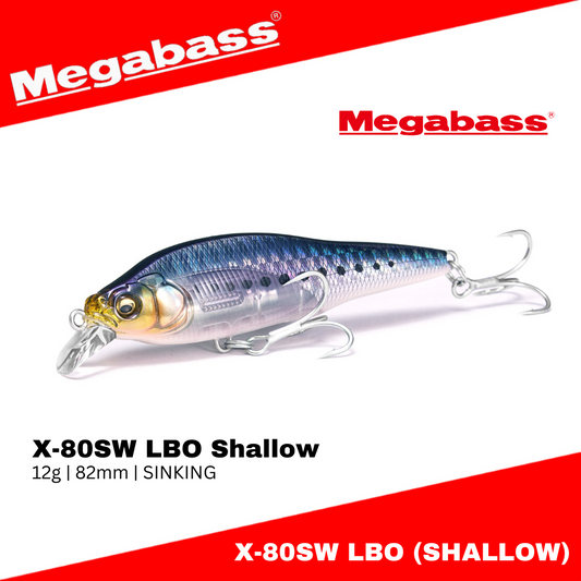 Megabass X-80SW LBO Umpan Pancing Tenggelam Dangkal 12g 82mm