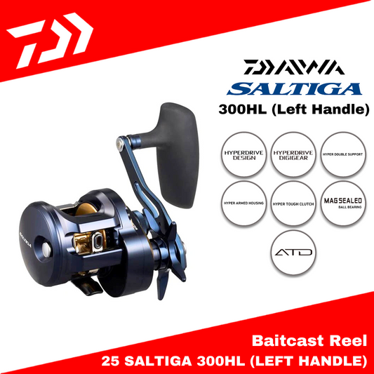 Daiwa Baitcasting Reel 25 Saltiga 300HL (Left Handle)