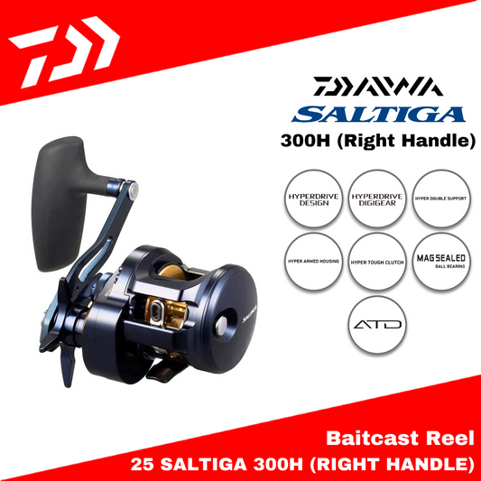 Daiwa Baitcasting Reel 25 Saltiga 300H (Right Handle)
